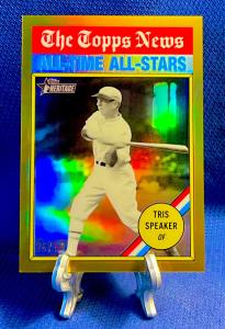 2025 Topps Heritage Tris Speaker Gold Chrome #/50