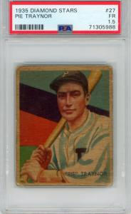 1935 Diamond Stars Pie Traynor Pittsburgh Pirates Card