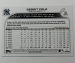 2022 Topps Gerrit Cole SP Variation Yankees Card
