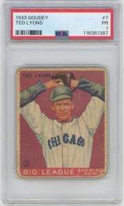 1933 Goudey Lyons Card PSA 1