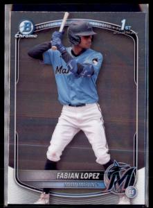 2025 Bowman Chrome Fabian Lopez Miami Marlins Cards