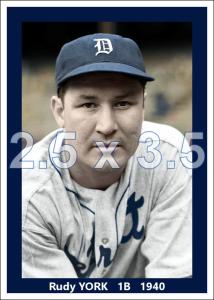 Rudy York 1940 Detroit Tigers Colorized Print