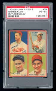1935 Goudey Burleigh Grimes Chuck Klein Card
