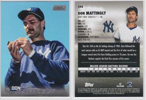 Don Mattingly New York Yankees Sports Cards Selection