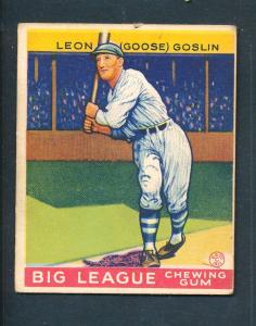 1933 Goudey #168 Leon "Goose" Goslin Card