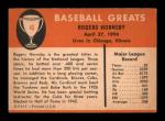 1961 Fleer Rogers Hornsby Card #43