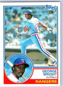 1983 Topps George Wright Texas Rangers Card