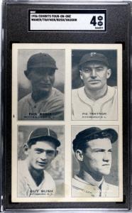 1936 Exhibits Paul Waner & Pirates 4-in-1 Card