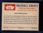 1960 Fleer Connie Mack Baseball Greats Card