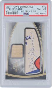 Tris Speaker Indians Autographed Topps Luminaries Card