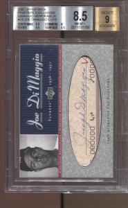 2001 Joe DiMaggio Pinstripe Auto 2/5 BGS 8.5