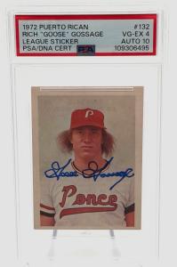 1972 Puerto Rican League Goose Gossage Sticker Auto
