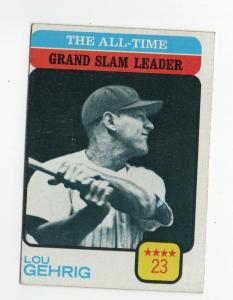 1973 Topps Lou Gehrig All-Time Grand Slam Leader
