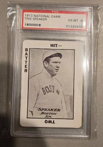 1913 National Game Tris Speaker Card PSA 6