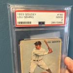 1933 Lou Gehrig Rookie Card - Goudey Series
