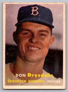 1957 Topps Don Drysdale Brooklyn Dodgers Rookie Card
