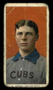 1909 T206 Mordecai Brown Card - Portrait Design