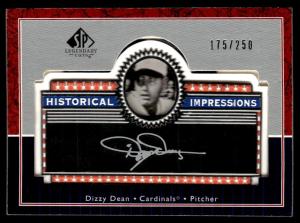2003 SP Legendary Cuts Dizzy Dean Silver Card