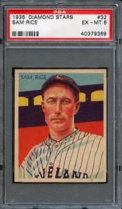 1935 Diamond Stars #32 Sam Rice PSA 6
