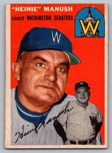 1954 Topps Heinie Manush Senators Card #187
