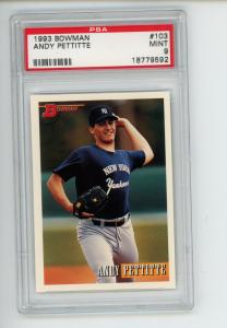1993 Bowman Andy Pettitte Rookie Card PSA 9