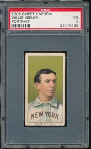 T206 Willie Keeler Portrait Sweet Caporal Card
