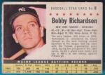 1961 Post Cereal Bobby Richardson Yankees Card