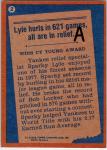 1978 Topps Sparky Lyle Yankees Baseball Card