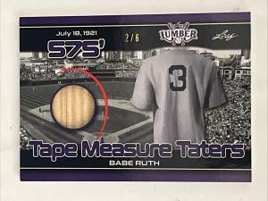 2021 Leaf Lumber Babe Ruth Bat Relic 2/6