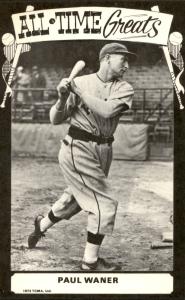 1973-80 TCMA Paul Waner All-Time Greats Postcard