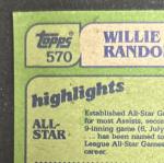 1982 Topps Willie Randolph Baseball Card #570 Yankees