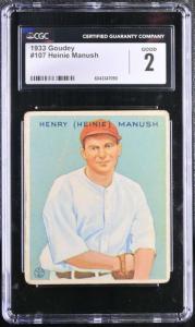 1933 Goudey Heinie Manush Rookie Card #107
