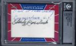 Stan Coveleski 2014 Leaf Cut Signature Card