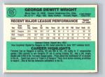 1984 Donruss George Wright Texas Rangers Card