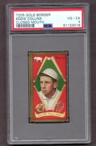 T205 Eddie Collins Gold Border Card PSA 4