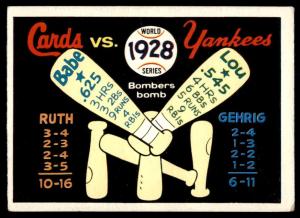 1970 Fleer World Series #25 Ruth vs Gehrig