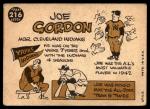 1960 Topps Joe Gordon Cleveland Indians Card #216