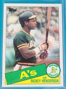 1985 Topps #115 Rickey Henderson Baseball Card
