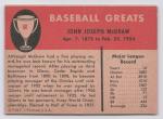 1961 Fleer John McGraw Baseball Card #60