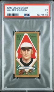 1911 T205 Walter Johnson Gold Border Card