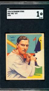 1934-1936 Diamond Stars Mel Ott #50 Card