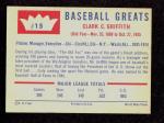 1960 Fleer #15 Clark Griffith HOF Baseball Card