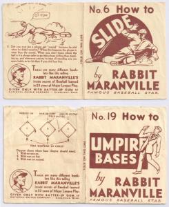 1936 R344 Rabbit Maranville "How To" Booklets Set