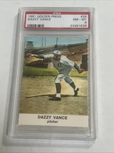 1961 Golden Press Dazzy Vance PSA 8 Card