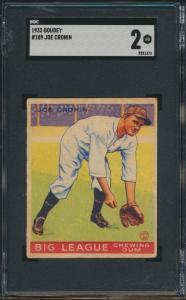 1933 Goudey Joe Cronin Baseball Card #189