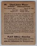 1939 Play Ball #89 Lloyd Waner Card