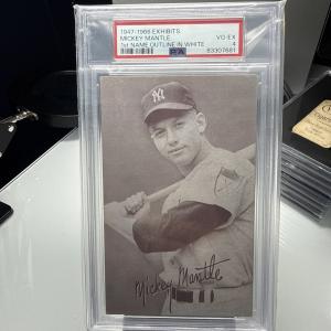 1947 Exhibits Mickey Mantle Name Outline PSA 4