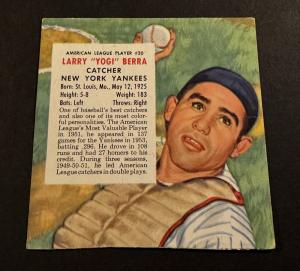 1954 Red Man Yogi Berra Baseball Card