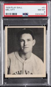 1939 Play Ball Mel Ott #51 PSA 8 Card