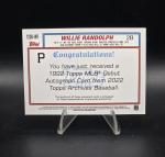 Willie Randolph 2022 Topps Archives Auto Card